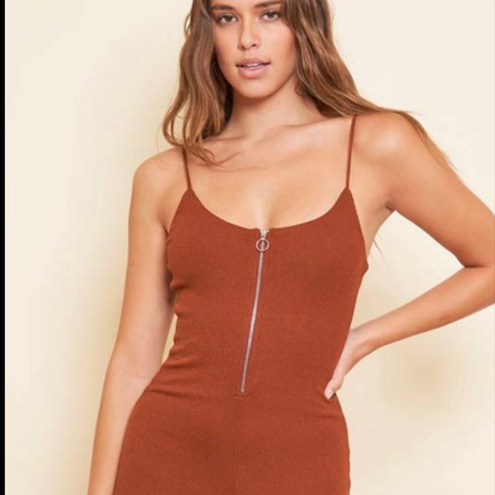 ribbed Fitted Biker Jumpsuit